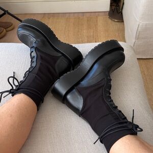 Neiman Marcus NET Paloma Barcelo Black  Lace Up combat Super Chic hot Style!♥️